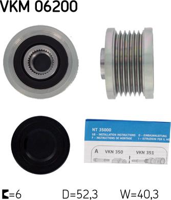 SKF VKM 06200 - Шкив генератора, муфта mashina-shop.ru