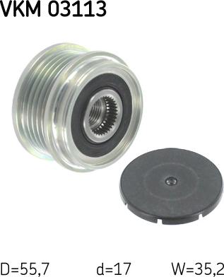 SKF VKM 03113 - Шкив генератора, муфта mashina-shop.ru