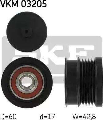 SKF VKM 03205 - Шкив генератора, муфта mashina-shop.ru