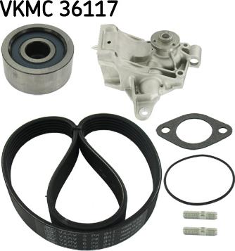 SKF VKMC 36117 - Водяной насос + комплект ручейковых ремней mashina-shop.ru