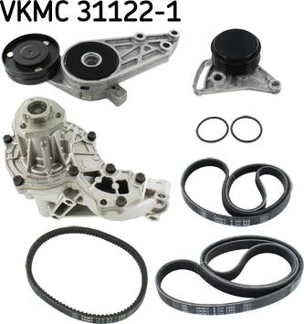 SKF VKMC 31122-1 - Водяной насос + комплект ручейковых ремней mashina-shop.ru