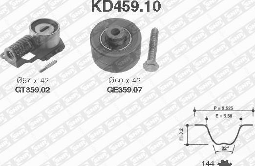 SNR KD459.10 - Комплект зубчатого ремня ГРМ mashina-shop.ru