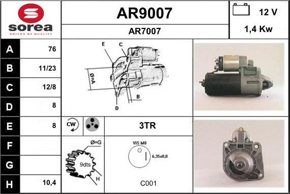 SNRA AR9007 - Стартер mashina-shop.ru