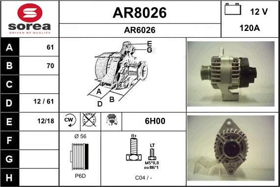 SNRA AR8026 - Генератор mashina-shop.ru