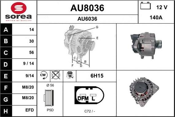 SNRA AU8036 - Генератор mashina-shop.ru