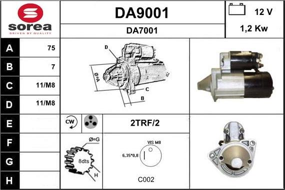 SNRA DA9001 - Стартер mashina-shop.ru