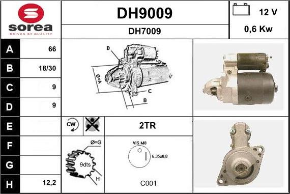 SNRA DH9009 - Стартер mashina-shop.ru