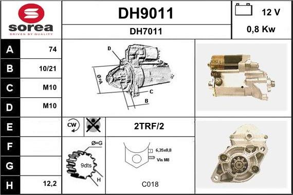 SNRA DH9011 - Стартер mashina-shop.ru