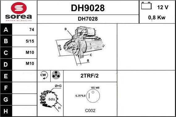 SNRA DH9028 - Стартер mashina-shop.ru