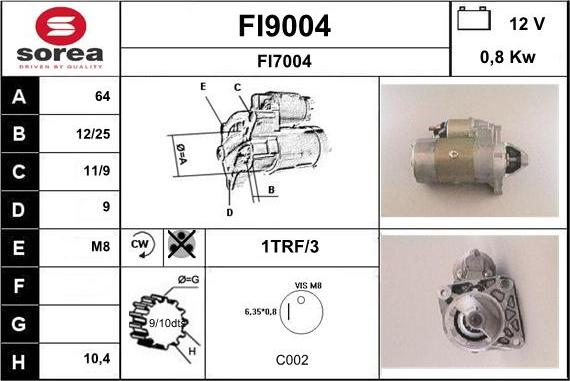 SNRA FI9004 - Стартер mashina-shop.ru