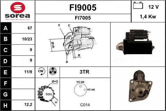 SNRA FI9005 - Стартер mashina-shop.ru