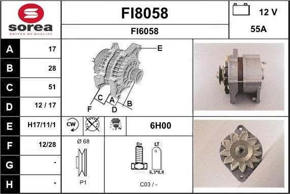 SNRA FI8058 - Генератор mashina-shop.ru