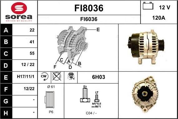 SNRA FI8036 - Генератор mashina-shop.ru