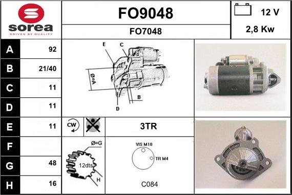 SNRA FO9048 - Стартер mashina-shop.ru