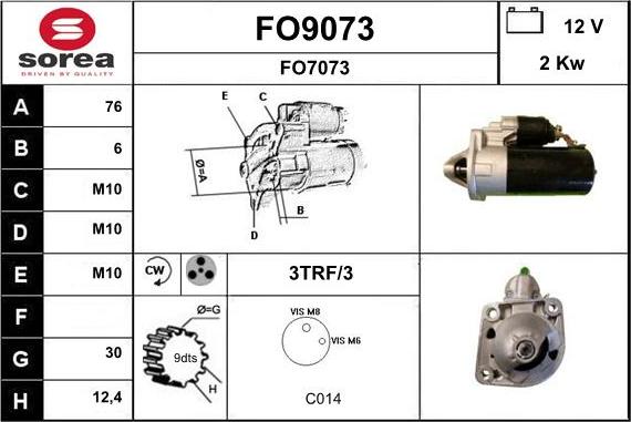 SNRA FO9073 - Стартер mashina-shop.ru