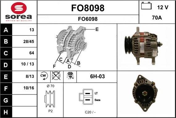 SNRA FO8098 - Генератор mashina-shop.ru