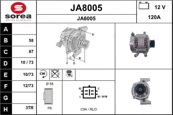 SNRA JA8005 - Генератор mashina-shop.ru