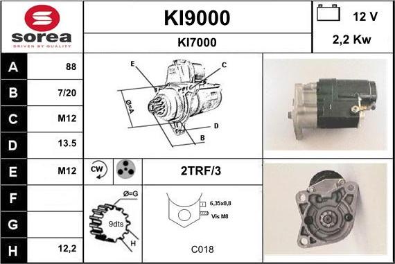 SNRA KI9000 - Стартер mashina-shop.ru