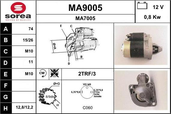 SNRA MA9005 - Стартер mashina-shop.ru