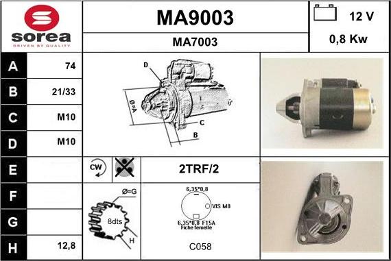 SNRA MA9003 - Стартер mashina-shop.ru