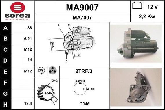 SNRA MA9007 - Стартер mashina-shop.ru