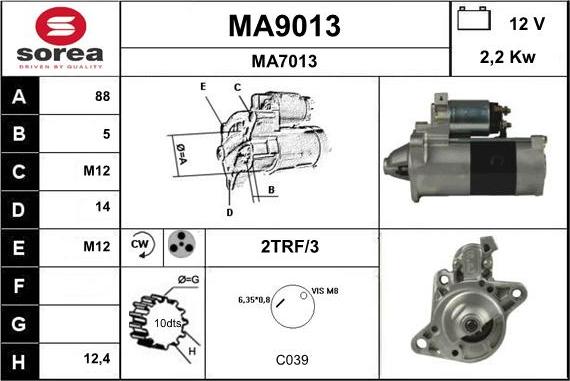 SNRA MA9013 - Стартер mashina-shop.ru