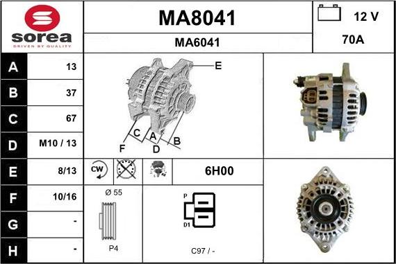 SNRA MA8041 - Генератор mashina-shop.ru