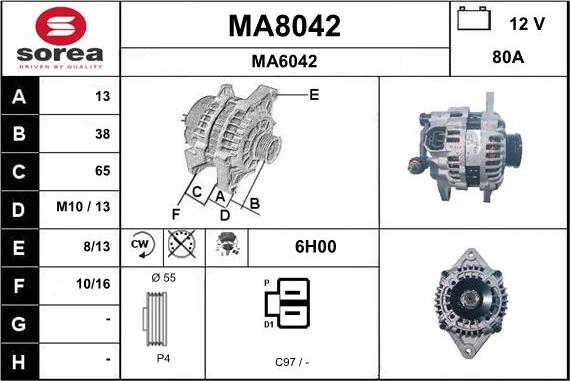 SNRA MA8042 - Генератор mashina-shop.ru