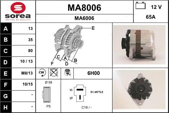 SNRA MA8006 - Генератор mashina-shop.ru