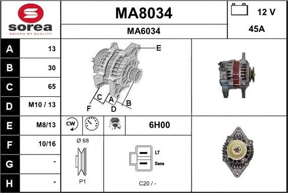 SNRA MA8034 - Генератор mashina-shop.ru