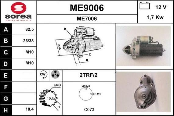 SNRA ME9006 - Стартер mashina-shop.ru