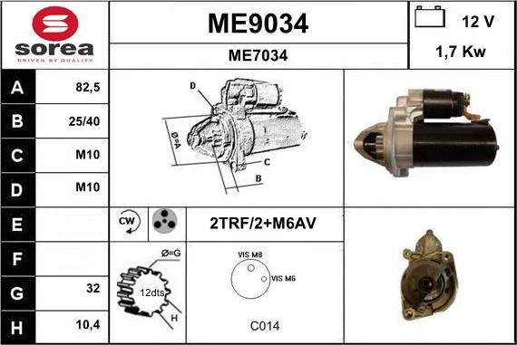 SNRA ME9034 - Стартер mashina-shop.ru