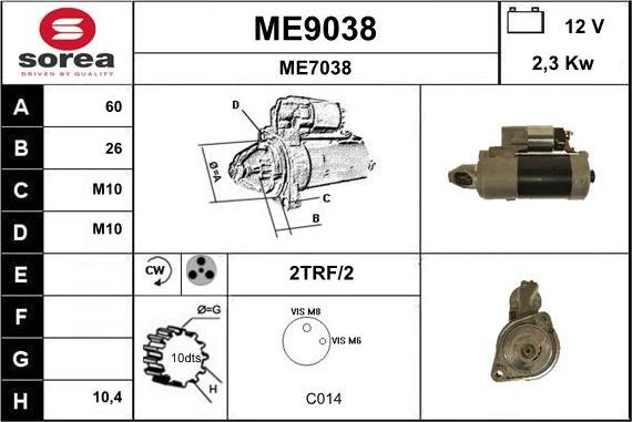 SNRA ME9038 - Стартер mashina-shop.ru