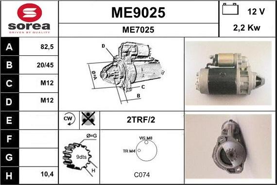 SNRA ME9025 - Стартер mashina-shop.ru