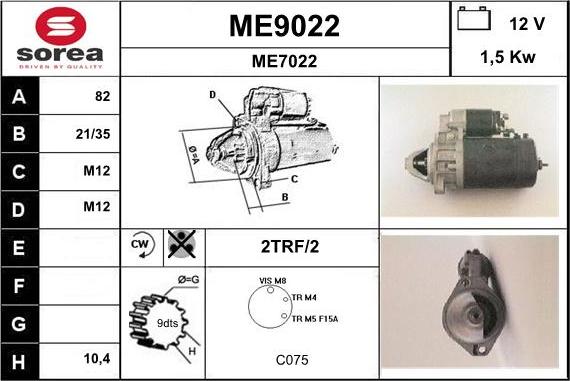 SNRA ME9022 - Стартер mashina-shop.ru