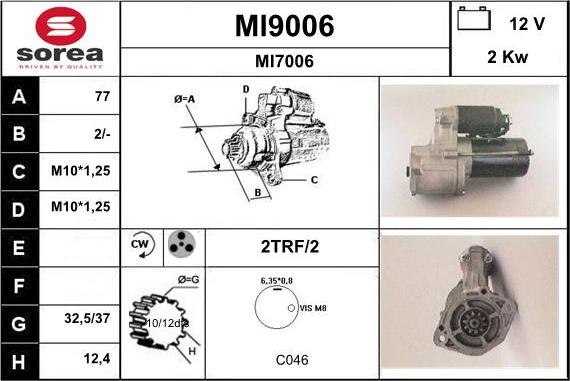 SNRA MI9006 - Стартер mashina-shop.ru