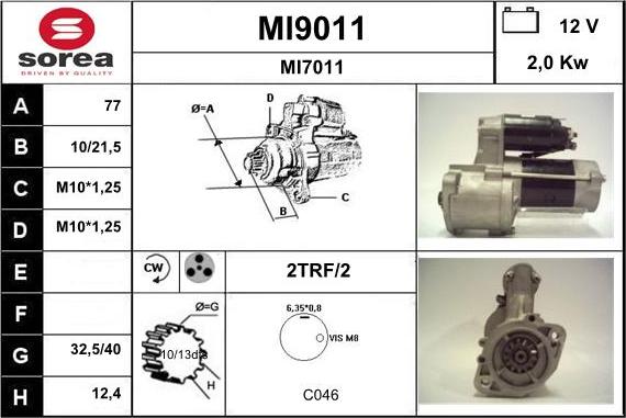 SNRA MI9011 - Стартер mashina-shop.ru