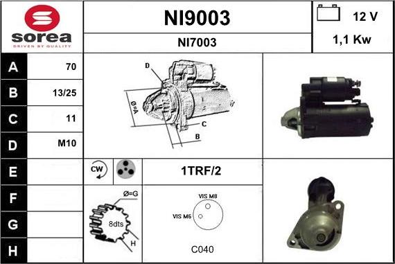 SNRA NI9003 - Стартер mashina-shop.ru