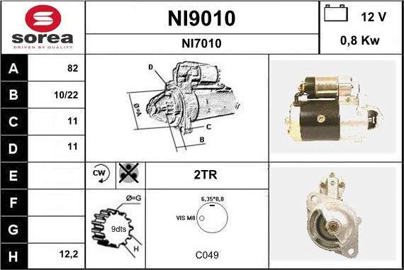 SNRA NI9010 - Стартер mashina-shop.ru