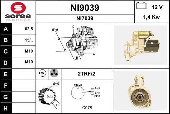 SNRA NI9039 - Стартер mashina-shop.ru