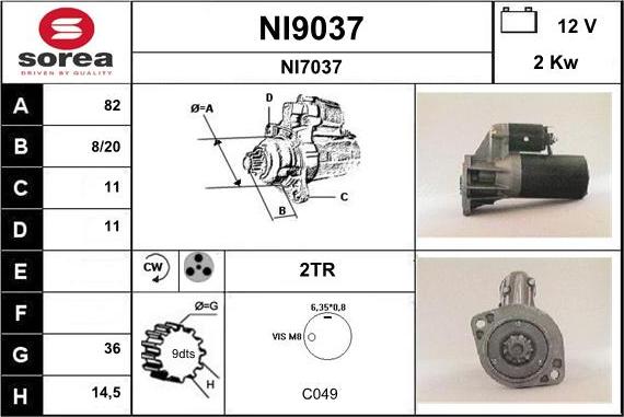 SNRA NI9037 - Стартер mashina-shop.ru