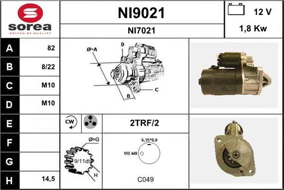 SNRA NI9021 - Стартер mashina-shop.ru