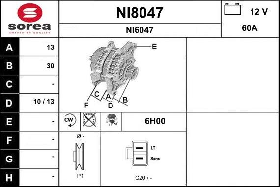 SNRA NI8047 - Генератор mashina-shop.ru