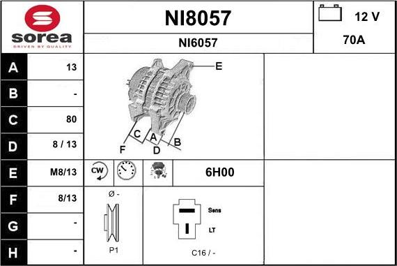 SNRA NI8057 - Генератор mashina-shop.ru