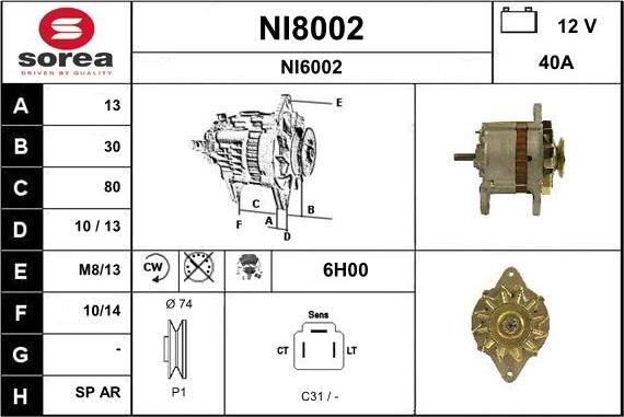 SNRA NI8002 - Генератор mashina-shop.ru