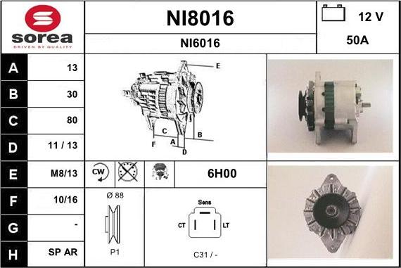 SNRA NI8016 - Генератор mashina-shop.ru