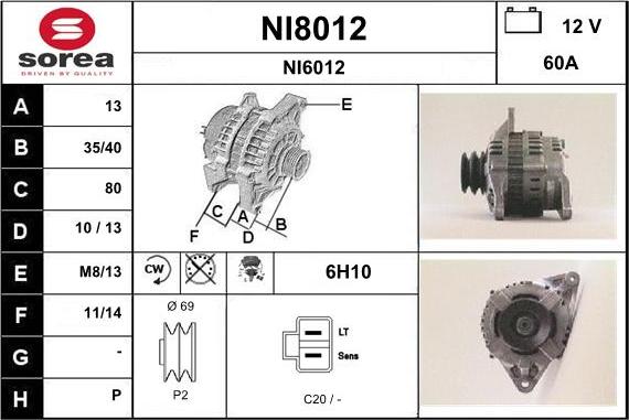 SNRA NI8012 - Генератор mashina-shop.ru