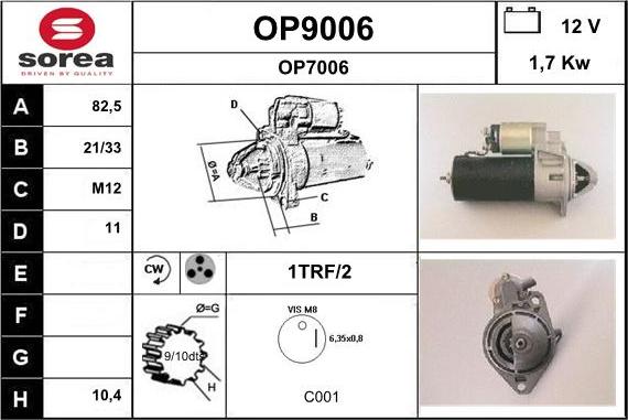 SNRA OP9006 - Стартер mashina-shop.ru