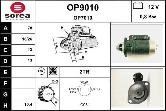 SNRA OP9010 - Стартер mashina-shop.ru