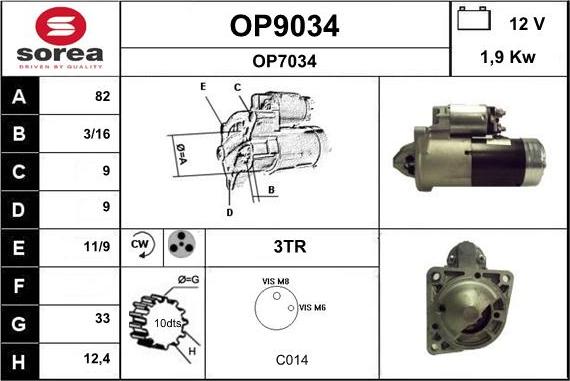 SNRA OP9034 - Стартер mashina-shop.ru